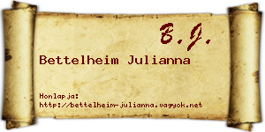 Bettelheim Julianna névjegykártya